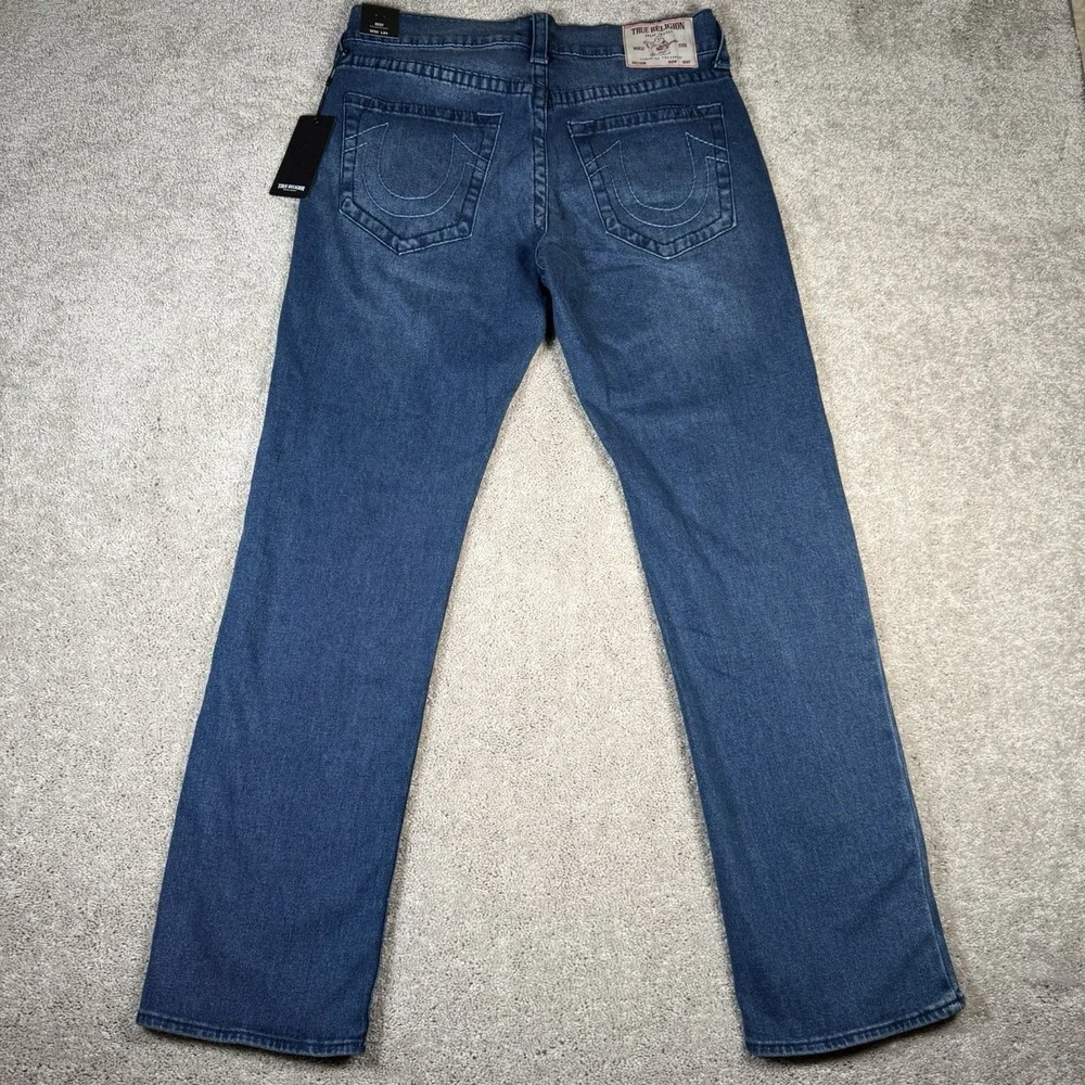 NWT True Religion‎ Men's 32x34 Medium Wash Ricky Relaxed Straight Fit Jeans $199